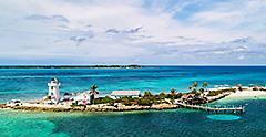 Aerial of the Pearl Island Lighthouse, Nassau, Bahamas