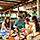 Coco Beach Club Family Eating at Restaurant, Perfect Day at Coco Cay